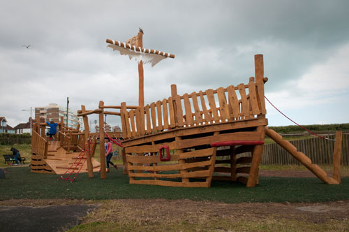 Hove Lagoon Hardwood Robinia Timber Pirate Ship - Robinia Playground Equipment Manufacturer Safety Surfacing Specialist West Sussex Surrey Hampshire London