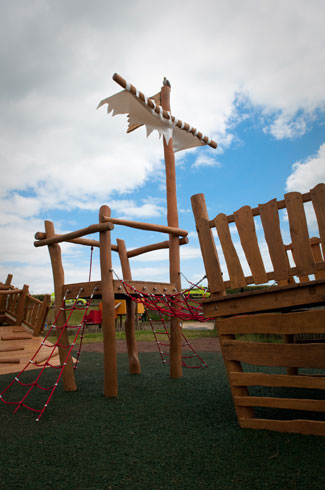 Hove Lagoon Hardwood Robinia Timber Pirate Ship - Robinia Playground Equipment Manufacturer Safety Surfacing Specialist West Sussex Surrey Hampshire London