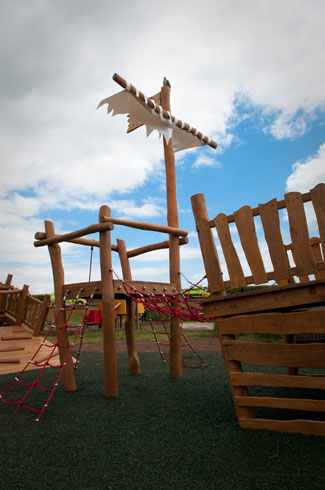 Hove Lagoon Hardwood Robinia Timber Pirate Ship - Robinia Playground Equipment Manufacturer Safety Surfacing Specialist West Sussex Surrey Hampshire London