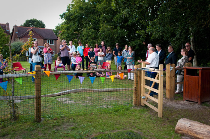 Oakhanger Village Play Area Opening - Damien Hinds - Hardwood Play Equipment Robinia Timber Oakhanger, Hampshire | Surrey | Sussex | London | Dorset | Bucks