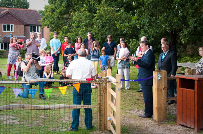 Oakhanger Village Play Area Opening - Damien Hinds - Hardwood Play Equipment Robinia Timber Oakhanger, Hampshire | Surrey | Sussex | London | Dorset | Bucks