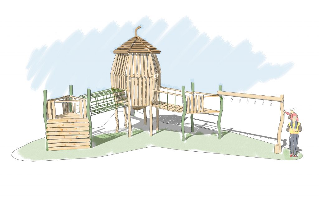 Acorn Unit Play Tower Saltdean Oval Park - Brighton & Hove Council - Robinia Playground Equipment Manufacturer West Sussex Surrey Hampshire London