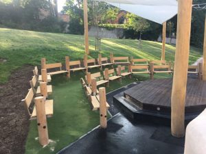 The Bilingual Primary School Hove Project - Gaudi Theatre, Deck Tower with Slide Plus Robinia Adventure Trail Equipment - Hardwood Robinia Equipment