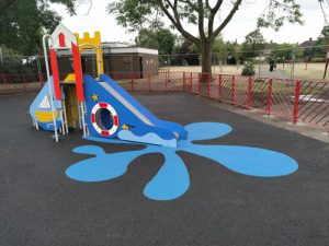 LB Redbridge Loxwood Park Wet Pour Rubber Safety Surfacing Independent Playground Installation - Safety Surfacing Installer West Sussex Surrey Hampshire