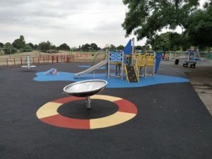 LB Redbridge Loxwood Park Wet Pour Rubber Safety Surfacing Independent Playground Installation - Safety Surfacing Installer West Sussex Surrey Hampshire