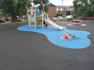 LB Redbridge Loxwood Park Wet Pour Rubber Safety Surfacing Independent Playground Installation - Safety Surfacing Installer West Sussex Surrey Hampshire