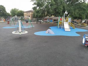 LB Redbridge Loxwood Park Wet Pour Rubber Safety Surfacing Independent Playground Installation - Safety Surfacing Installer West Sussex Surrey Hampshire