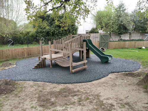 Safamulch Dauxwood Pre-School - SafaMulch Rubber Surfacing - Independent Playground Safety Surfacing Installer West Sussex Surrey Hampshire