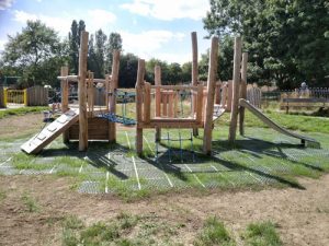 Malling Project Lewis DC - Hardwood Play Equipment - Safety Surfacing - Independent Playground Safety Surfacing Installer West Sussex Surrey Hampshire