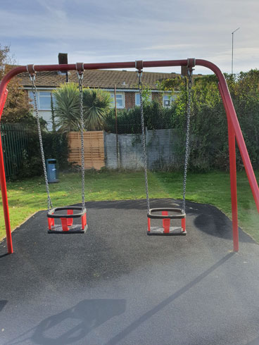 Swing Seat Replacement Rustington Play Area - Parkmarks Southern - Independent Playground Safety Surfacing Installer West Sussex Surrey Hampshire
