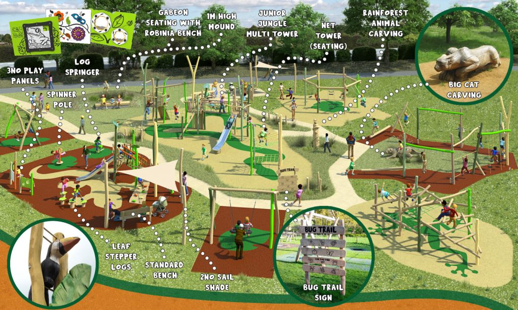 map of penns place playground in Petersfield